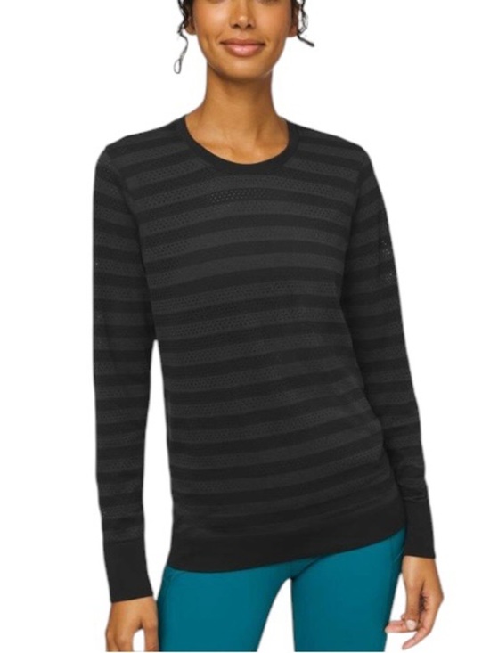 lululemon athletica Tops - Lululemon Breeze By Long Sleeve *Stripe Black / Deep Coal Fits Like 8 Orig $78